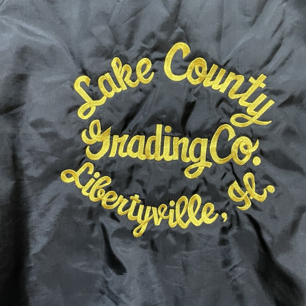 VNTG 80's West Ark Paving Company Employee Black 2XL Varsity USA Made Jacket